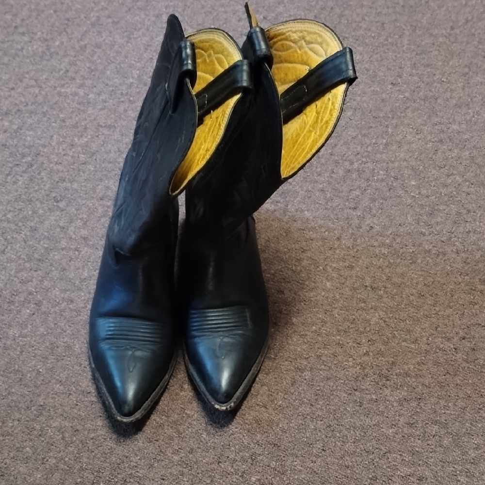 Nocona Black Leather Western Boots